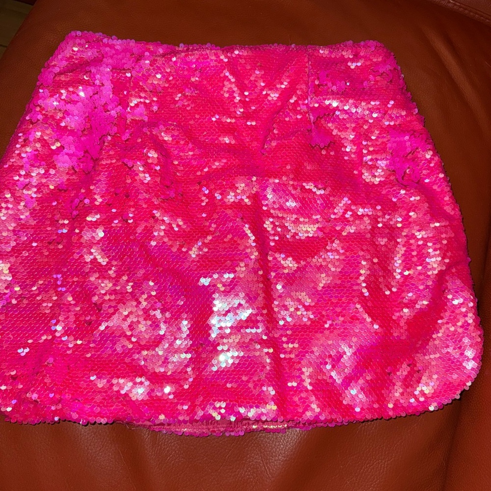 superdown Hot Pink Sequin Mini Skirt